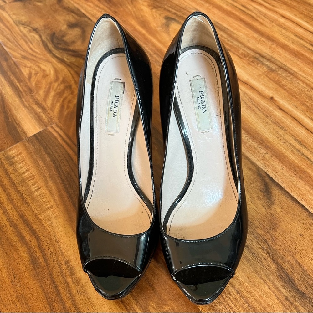 EUC Prada Peep Toe Pump